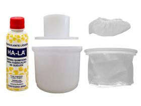 Kit Forma Queijo Minas Cp500 Prensa Dessorador Touca Coalho