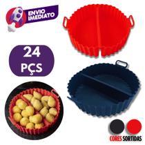 Kit Forma Reconda Silicone Com Divisoria Assadeira Para Air Fryer Fritadeira Forno Microondas