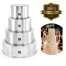 Kit Forma Redonda 10X10 15x10 20x10 25x10 Assadeira Alumínio