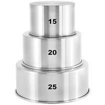 Kit Forma Redonda Bolo Alta 15x10 20x10 25x10 Alumínio Forte Kit Forma Redonda Bolo Alta 15x10 20x10 25x10 Alumínio Forte