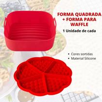 Kit Forma Silicone Airfryer Micro-Ondas Reutilizável Waffle - Escolha Seu Kit