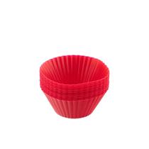 Kit forma silicone com 12unidades mor para cupcake vermelha