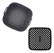 Kit Forma Silicone Fritadeira Airfryer 5 Litros E Tapete Kit Forma Silicone Fritadeira Airfryer 5 Litros E Tapete