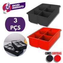 Kit Forma Silicone Gelo 6 Cubos Grande Flexível Maleável Drink Whisky Chocolate Gelatina Barman Kit Forma Silicone Gelo 6 Cubos Grande Flexível Maleável Drink Whisky Chocolate Gelatina Barman