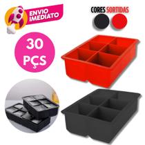 Kit Forma Silicone Gelo 6 Cubos Grande Flexível Maleável Drink Whisky Chocolate Gelatina Kit Forma Silicone Gelo 6 Cubos Grande Flexível Maleável Drink Whisky Chocolate Gelatina
