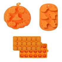 Kit Forma Silicone Halloween Decoração Temática Abobora 3 uni Bruxa Fantasma