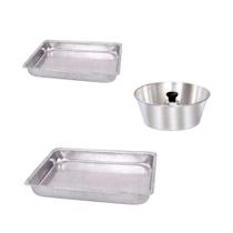 Kit Formas 3 peças - 1 Forma Retangular N1 - 1 Forma Retangular N2 - 1 Forma Redonda Pudim 22cm