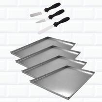 Kit Formas Bolo De Rolo Rocambole + Kit 3 Espátulas Alisador