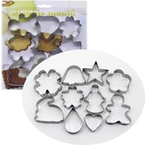 Kit Formas Cortadores Biscoito Natal Árvore Estrela De 20pçs Kit Formas Cortadores Biscoito Natal Árvore Estrela De 20pçs