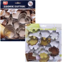 Kit Formas Cortadores Biscoito Natal Estrelas Corações 22pçs