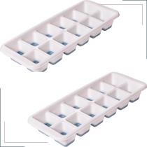 Kit Formas de Gelo com Fundo de SIlicone 12 cubos 2 Formas - PLASUTIL