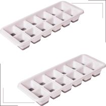 Kit Formas de Gelo com Fundo de SIlicone 12 cubos 2 Formas - PLASUTIL