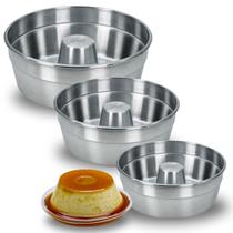 Kit Formas de Pudim e Bolo Redondas Tamanhos Diversos Alumínio