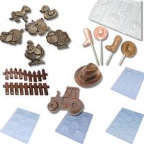 Kit Formas Fazendinha Bota Chapéu Cowboy Trator Vaqueiro Cerca Kit Formas Fazendinha Bota Chapéu Cowboy Trator Vaqueiro Cerca