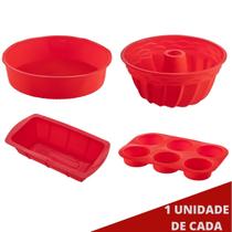 Kit Formas Silicone Redonda Espiral Pães Cupcake Sortida