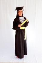 kit formatura adulto Beca, faixa simples ,capelo dobrável e canudo de camurça