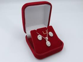 Kit Formatura Colar Brinco Prata 925 Oval Kit Formatura Colar Brinco Prata 925 Oval