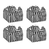 Kit forminha 4 pétalas estampada zebra c/ 200 un - nc toys