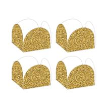 Kit forminha 4 pétalas glitter dourado c/200 un - nc toys