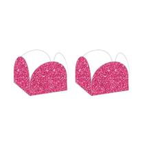 Kit forminha 4 pétalas glitter pink c/100 un - nc toys