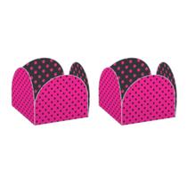 Kit forminha 4 pétalas poá pink/preto c/ 100 un - nc toys Kit forminha 4 pétalas poá pink/preto c/ 100 un - nc toys