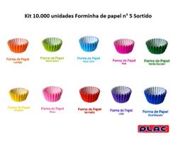 Kit Forminha de Papel n 5 Sortido c/ 10.000 unidades - Plac