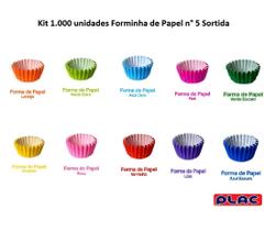 Kit Forminha de Papel n 5 Sortido c/ 1000 unidades - Plac