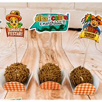 Kit Forminha + Topper Festa Junina Arraiá Decoração Docinhos 30 50 100 Unidades Enfeite Comidas Típicas São João Atacado