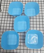 Kit Forminhas De Cupcake/Muffin Em Silicone Quadrada 5pçs Azul