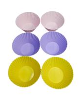 Kit Forminhas De Cupcake/Muffin Em Silicone Redonda 6pçs