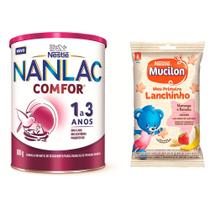 Kit Fórmula Infantil NANLAC Comfor 800g e Biscoito Mucilon Snack Morango e Banana 35g