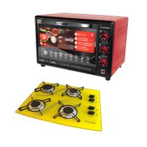 Kit Forno 60L C/ Convecção Telefunken + Cooktop 4B Safanelli