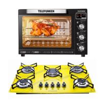 Kit Forno 80L C/ Convecção Telefunken + Cooktop 5B Safanelli