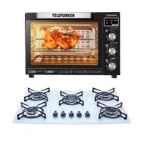 Kit Forno 80L C/ Convecção Telefunken + Cooktop 5B Safanelli