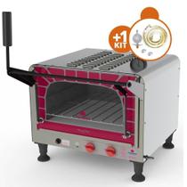 Kit - Forno Assador Refratário Gás Prp-400 Mini Chef + Kit Gás - Progás