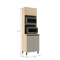 Kit Forno e Micro 3 Portas 100% MDF Naturale/Nude - Andria Móveis Sul
