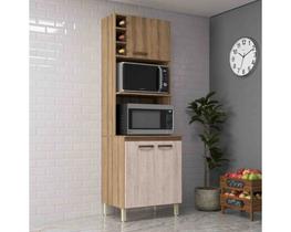 Kit Forno e Micro c/ Nicho Atlas Amêndoa Nature Móveis Sul