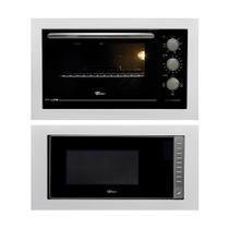 Kit Forno Elétrico 48 L e Micro-Ondas 25 L de Embutir Fit Line Moldura Branca 220 V Fischer