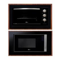 Kit Forno Elétrico 48 L e Micro-Ondas 25 L de Embutir Fit Line Moldura Preta 220 V Fischer