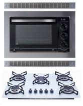 Kit Forno Elétrico Embutir 45L Cooktop 5 Bocas Branco Safanelli