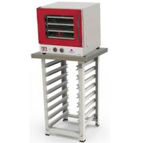 Kit Forno Elétrico Progás Turbo Fast Oven Vermelho 4 Esteiras PRP-004 G2 127V e Mesa Suporte Para o