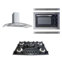 Kit Forno Embutir Coifa Gourmet 90 Cooktop tripla chama Safanelli