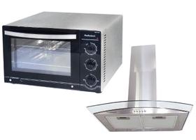 Kit Forno Inox Bancada 45l + Coifa Gourmet 60 Cm Safanelli