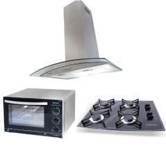 Kit Forno Lady Inox Cooktop 4 Q Coifa Gourmet 60Cm Safanelli
