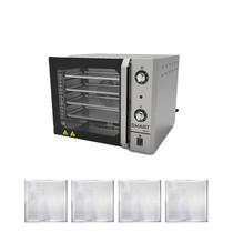 KIT - Forno Turbo Convector Smart Basic Inox FCSB4E 220v + 4 Assadeiras - Venâncio