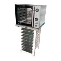 KIT - Forno Turbo Convector Smart Basic Inox FCSB4E 220v + Bancada Mes-004 + 8 Assadeiras - Venâncio KIT - Forno Turbo Convector Smart Basic Inox FCSB4E 220v + Bancada Mes-004 + 8 Assadeiras - Venâncio