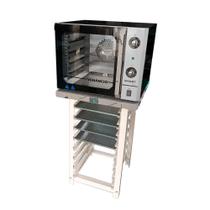 KIT - Forno Turbo Convector Smart Basic. Preto e Inox FCSB4E 220v + Bancada Mes-004 + 4 Assadeiras