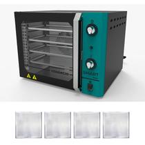 KIT - Forno Turbo Convector Smart Basic. Preto e Turquesa FCSB4E 220v + 4 Assadeiras - Venâncio KIT - Forno Turbo Convector Smart Basic. Preto e Turquesa FCSB4E 220v + 4 Assadeiras - Venâncio