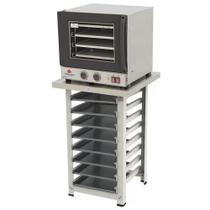 Kit - Forno Turbo Elétrico Fast Oven PRP-004 220V Preto + Bancada MES-004 + 8 Assadeiras - Progás Kit - Forno Turbo Elétrico Fast Oven PRP-004 220V Preto + Bancada MES-004 + 8 Assadeiras - Progás