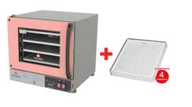 Kit - Forno Turbo Elétrico Fast Oven PRP-004 Plus 127V Rosa + 4 Assadeiras - Progás